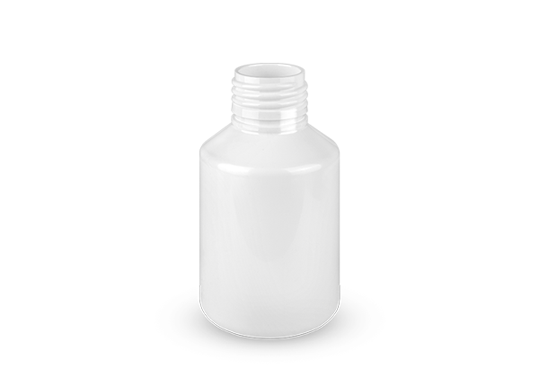 Bottle 100ml in PET, neck 28mm, White color